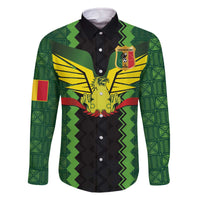 Custom Mali Football Family Matching Off The Shoulder Long Sleeve Dress and Hawaiian Shirt Les Aigles-Green Gold and Red
