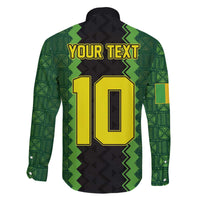 Custom Mali Football Family Matching Off The Shoulder Long Sleeve Dress and Hawaiian Shirt Les Aigles-Green Gold and Red