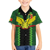 Custom Mali Football Kid Hawaiian Shirt Les Aigles-Green Gold and Red