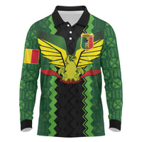 Custom Mali Football Long Sleeve Polo Shirt Les Aigles-Green Gold and Red
