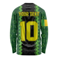 Custom Mali Football Long Sleeve Shirt Les Aigles-Green Gold and Red