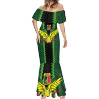 Custom Mali Football Mermaid Dress Les Aigles-Green Gold and Red