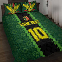 Custom Mali Football Quilt Bed Set Les Aigles-Green Gold and Red