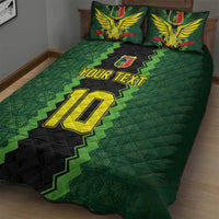 Custom Mali Football Quilt Bed Set Les Aigles-Green Gold and Red