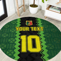 Custom Mali Football Round Carpet Les Aigles-Green Gold and Red