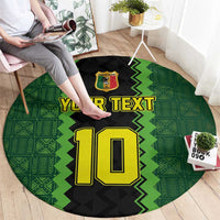Custom Mali Football Round Carpet Les Aigles-Green Gold and Red