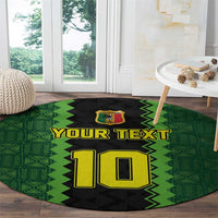 Custom Mali Football Round Carpet Les Aigles-Green Gold and Red