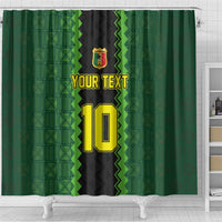Custom Mali Football Shower Curtain Les Aigles-Green Gold and Red