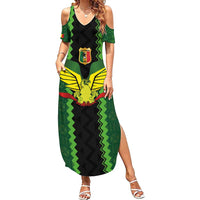 Custom Mali Football Summer Maxi Dress Les Aigles-Green Gold and Red