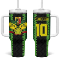 Custom Mali Football Tumbler With Handle Les Aigles-Green Gold and Red