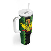 Custom Mali Football Tumbler With Handle Les Aigles-Green Gold and Red