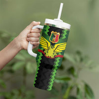 Custom Mali Football Tumbler With Handle Les Aigles-Green Gold and Red