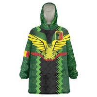 Custom Mali Football Wearable Blanket Hoodie Les Aigles-Green Gold and Red
