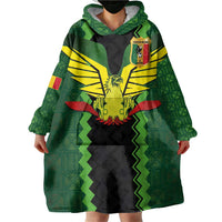 Custom Mali Football Wearable Blanket Hoodie Les Aigles-Green Gold and Red