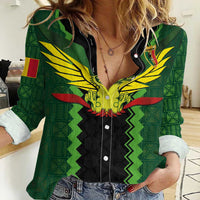 Custom Mali Football Women Casual Shirt Les Aigles-Green Gold and Red