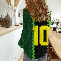 Custom Mali Football Women Casual Shirt Les Aigles-Green Gold and Red