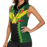 Custom Mali Football Women Sleeveless Polo Shirt Les Aigles-Green Gold and Red