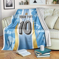 Custom Argentina Football Blanket La Albiceleste Three Times The Best in The World