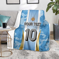 Custom Argentina Football Blanket La Albiceleste Three Times The Best in The World