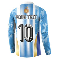Custom Argentina Football Button Sweatshirt La Albiceleste Three Times The Best in The World
