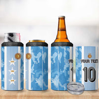 Custom Argentina Football 4 in 1 Can Cooler Tumbler La Albiceleste Three Times The Best in The World