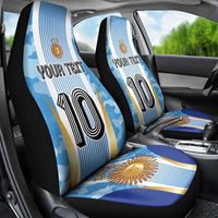 Custom Argentina Football Car Seat Cover La Albiceleste Three Times The Best in The World