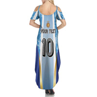 Custom Argentina Football Family Matching Summer Maxi Dress and Hawaiian Shirt La Albiceleste Three Times The Best in The World