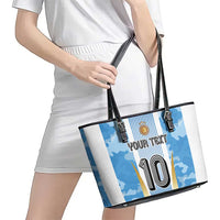 Custom Argentina Football Leather Tote Bag La Albiceleste Three Times The Best in The World