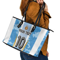 Custom Argentina Football Leather Tote Bag La Albiceleste Three Times The Best in The World