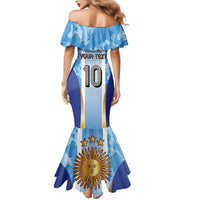 Custom Argentina Football Mermaid Dress La Albiceleste Three Times The Best in The World
