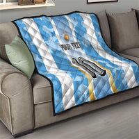 Custom Argentina Football Quilt La Albiceleste Three Times The Best in The World