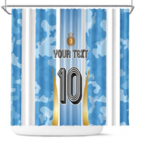 Custom Argentina Football Shower Curtain La Albiceleste Three Times The Best in The World