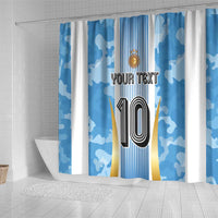 Custom Argentina Football Shower Curtain La Albiceleste Three Times The Best in The World