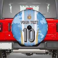 Custom Argentina Football Spare Tire Cover La Albiceleste Three Times The Best in The World