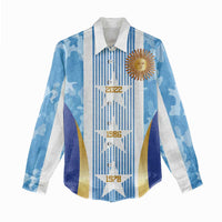 Custom Argentina Football Women Casual Shirt La Albiceleste Three Times The Best in The World
