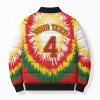 Custom Lithuania-Skeleton Power Dunk Bomber Puffer Jacket Tie Dye Style