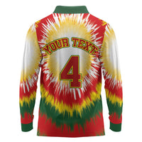Custom Lithuania-Skeleton Power Dunk Long Sleeve Polo Shirt Tie Dye Style