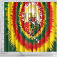 Lithuania-Skeleton Power Dunk Shower Curtain Tie Dye Style