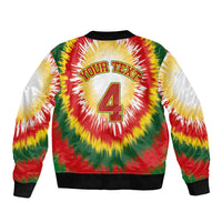 Custom Lithuania-Skeleton Power Dunk Sleeve Zip Bomber Jacket Tie Dye Style