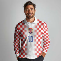 Custom Croatia Football Long Sleeve Polo Shirt Vatreni Glory 2026