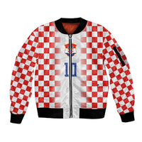 Custom Croatia Football Sleeve Zip Bomber Jacket Vatreni Glory 2026