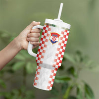 Custom Croatia Football Tumbler With Handle Vatreni Glory 2026