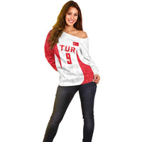 Custom Turkey Volleyball Off Shoulder Sweater Sport Wings Style