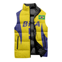 Custom Brazil Volleyball Sleeveless Puffer Jacket Sport Wings Style