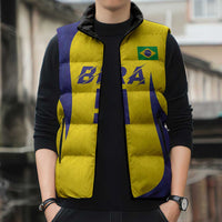 Custom Brazil Volleyball Sleeveless Puffer Jacket Sport Wings Style