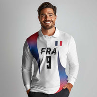 Custom France Volleyball Long Sleeve Polo Shirt Sport Wings Style
