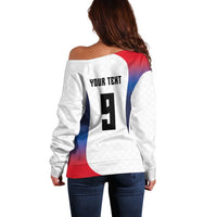 Custom France Volleyball Off Shoulder Sweater Sport Wings Style