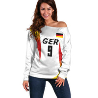 Custom Germany Volleyball Off Shoulder Sweater Sport Wings Style