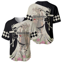 Kentucky Racing Horses Derby Hat Girl Baseball Jersey Beige Color - Wonder Print Shop