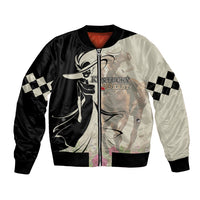 Kentucky Racing Horses Derby Hat Girl Bomber Jacket Beige Color - Wonder Print Shop